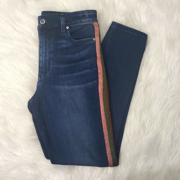 Joe's Jeans Charlie Metallic Side Stripe High Rise Sz. 28 - Picture 3 of 12